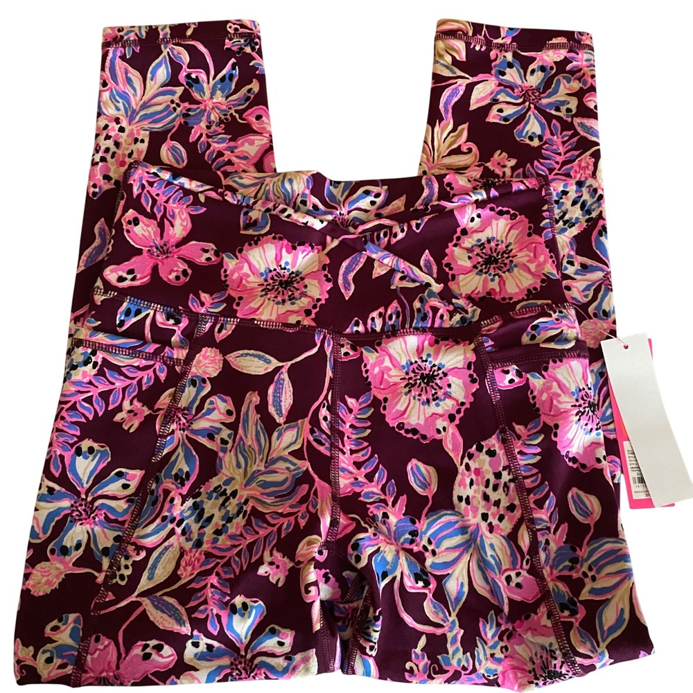 Lilly Pulitzer NWT Luxletic South Beach High Rise Leggings Amarena Tropical M
